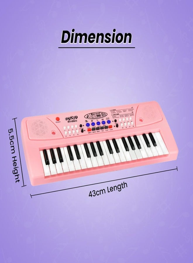 Gooyo GY-430CF 37-Key Musical Piano Keyboard with Microphone | 8 Rhythms, 8 Tones, 6 Demos, Song Record Feaure | Dual Power Supply (USB Included) | Assorted Color | Gift Box Packaging - Image 5